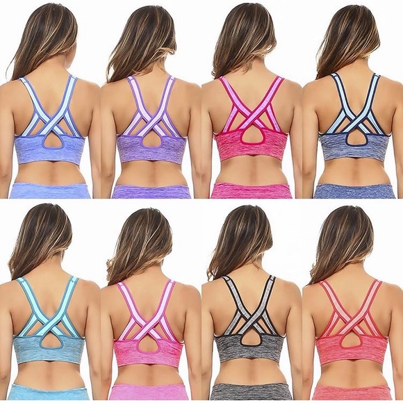 Yelete | Aqua Ombré Criss Cross Sports Bra - Picture 3 of 4